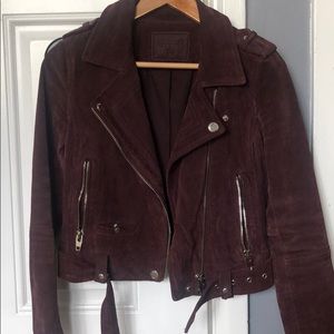 Genuine suede moto jacket